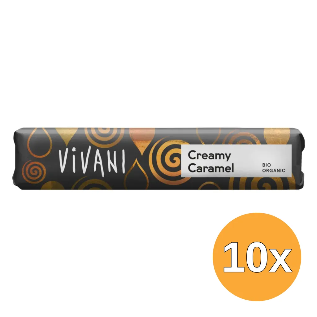10x Vivani Chocolate To Go Creamy Caramel Bio (40 gr)
