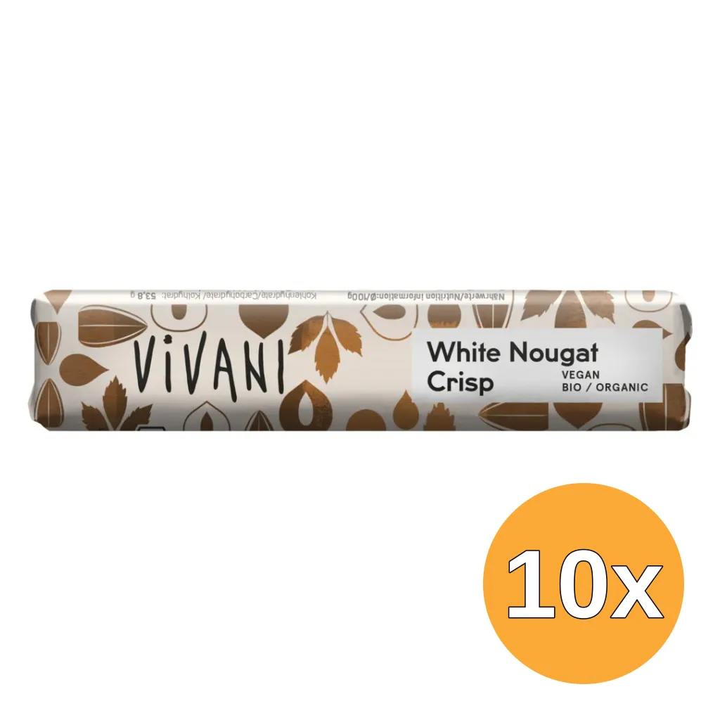 10x Vivani Chocolate To Go White Nougat Crisp Vegan Bio (35 gr)