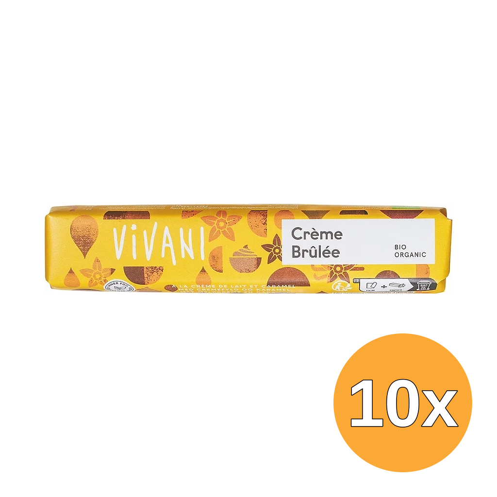 10x Vivani Chocolate-Bar Crème Brûlée (40 gr)