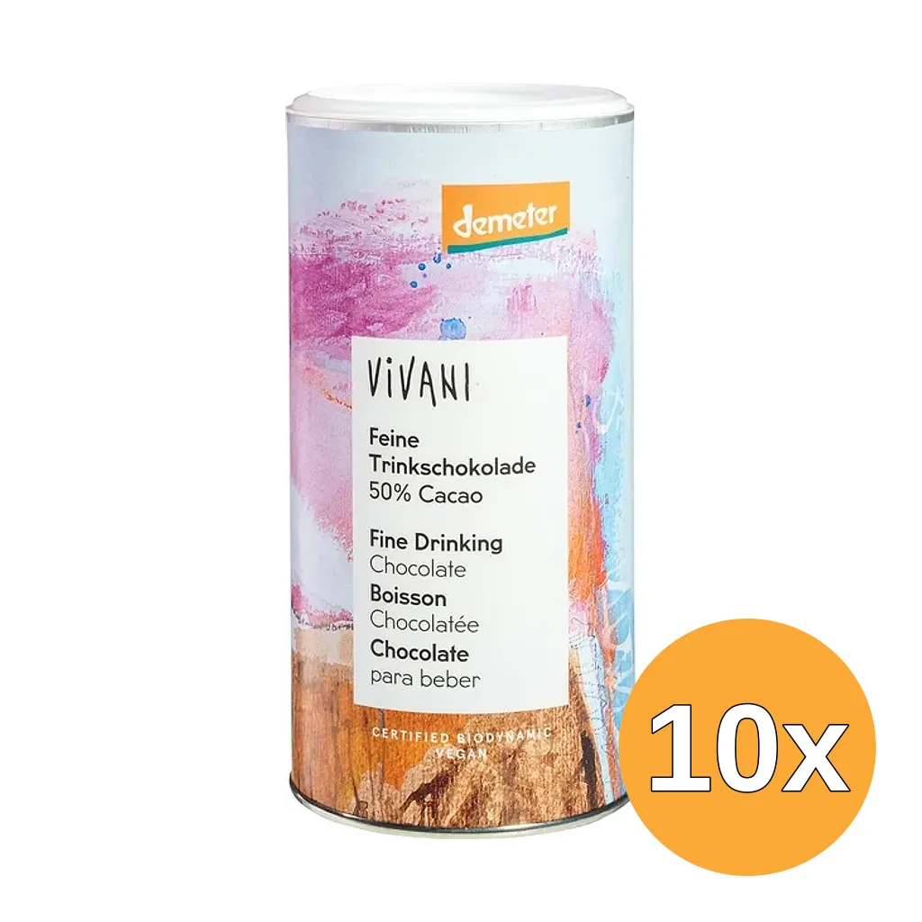 10x Vivani Hot-Chocolate Puur 50% (300 gr)