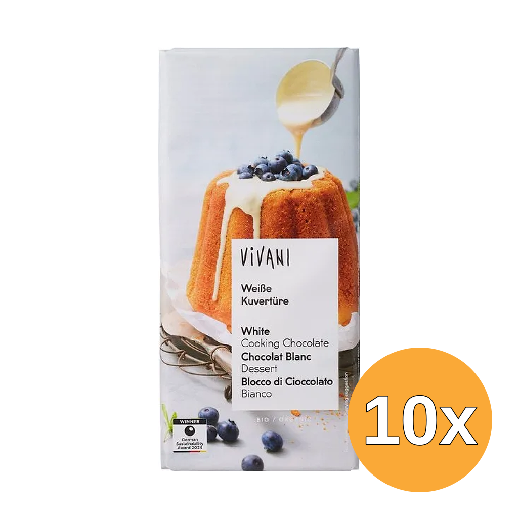 10x Vivani Kookchocolade Wit (150 gr)