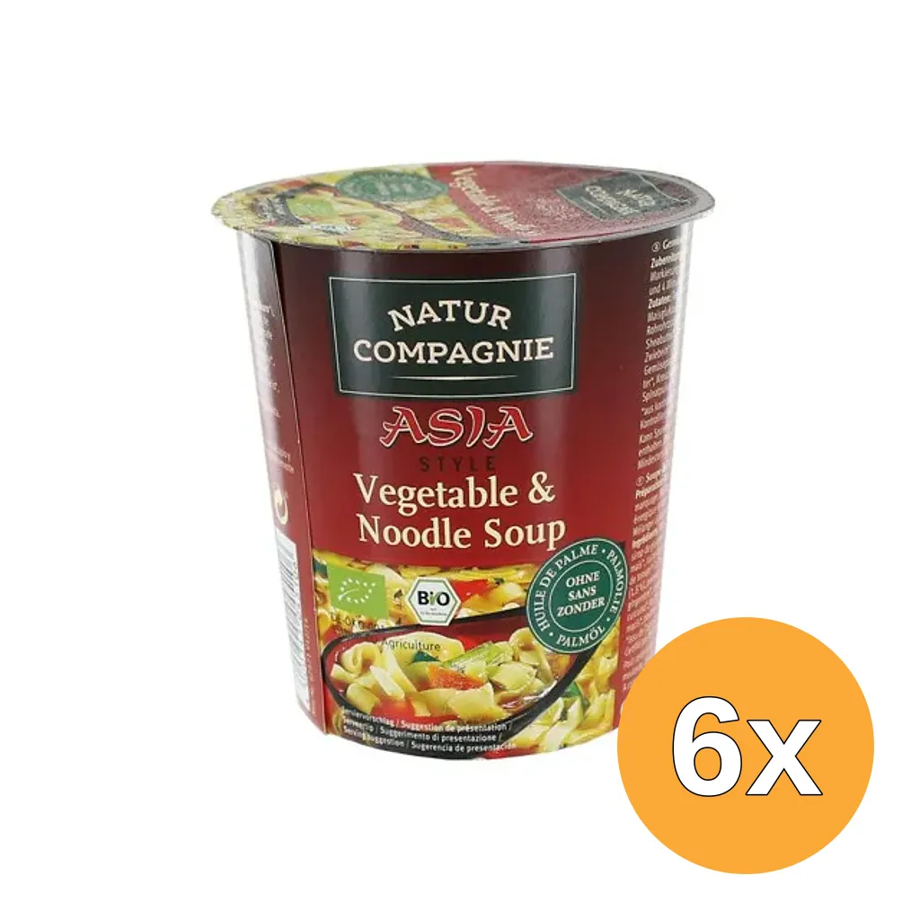 6x Natur Compagnie Cupnoodles Asia Vegetable Bio (55 gr)
