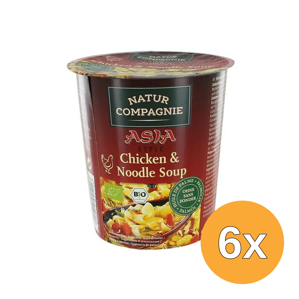 6x Natur Compagnie Cupnoodles Kip Bio (55 gr)