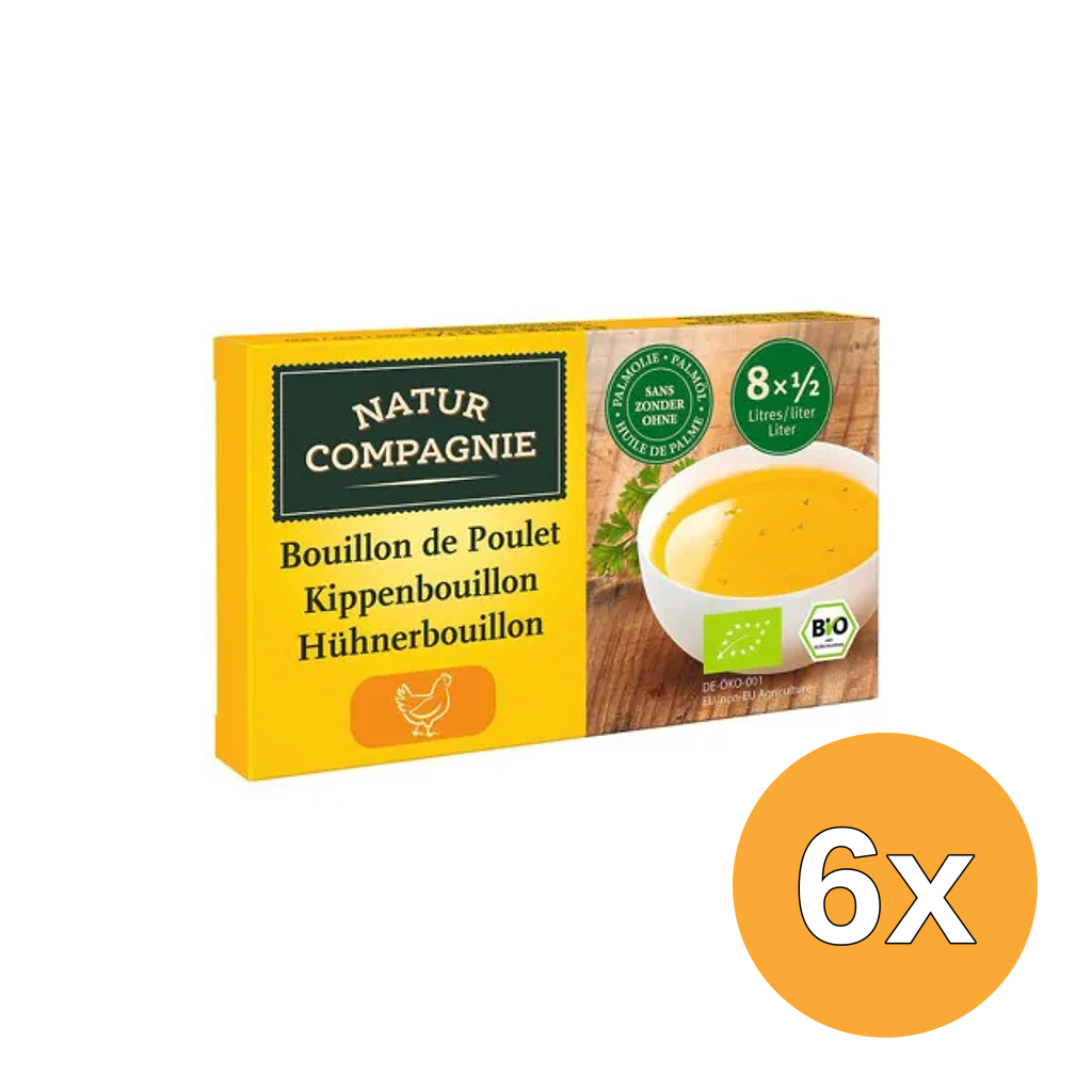 6x Natur Compagnie Kippenbouillon 8 Blokjes Bio (88 gr)