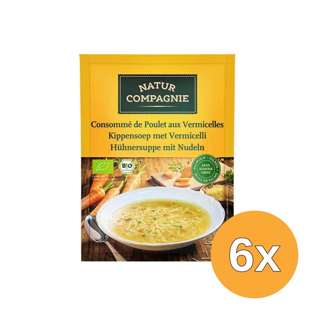 6x Natur Compagnie Kippensoep Met Vermicelli Bio (40 gr)
