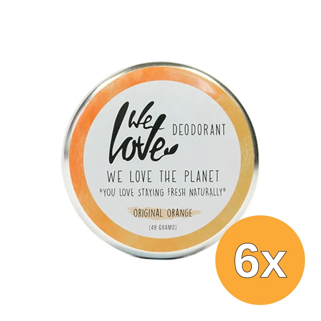 6x We Love The Planet 100% Natural Deodorant Original Orange (48 gr)