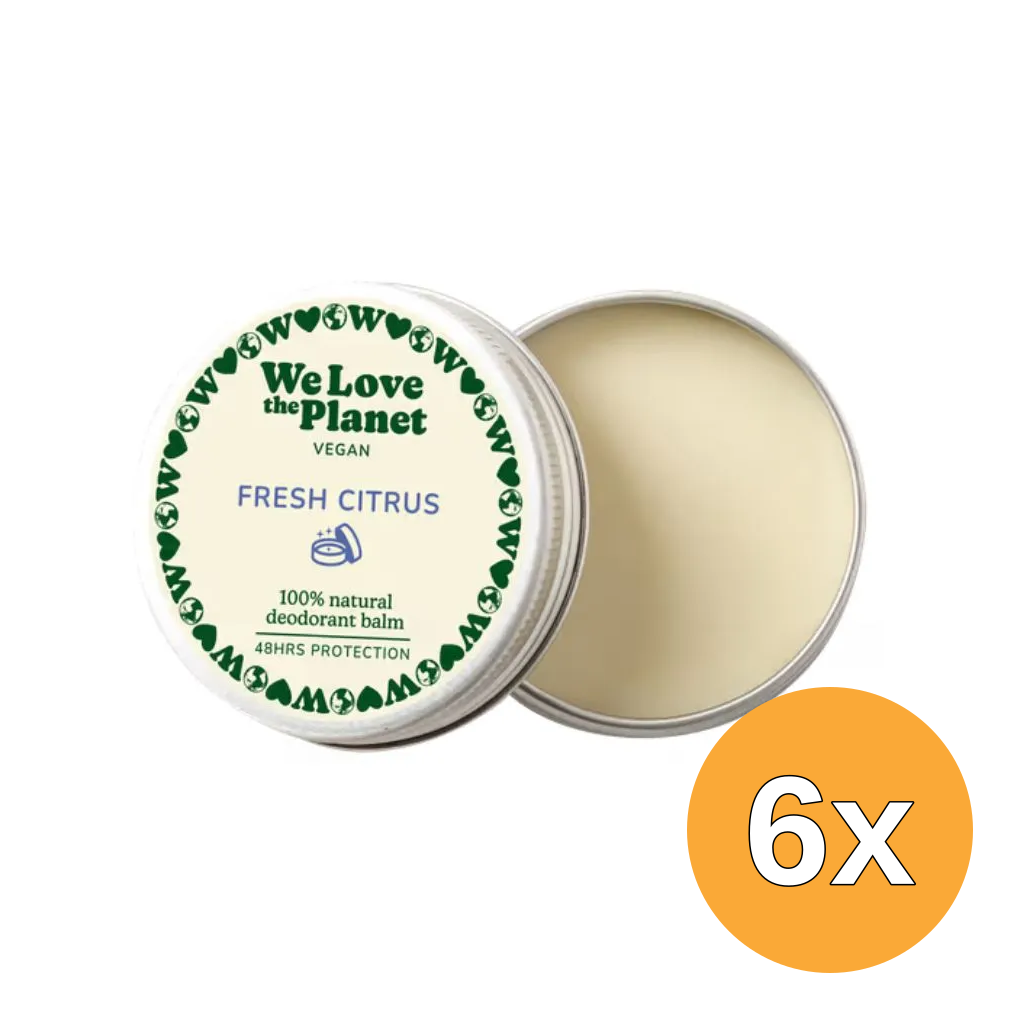 6x We Love The Planet Deodorant Balm - Fresh Citrus (Vegan) (35 gr)