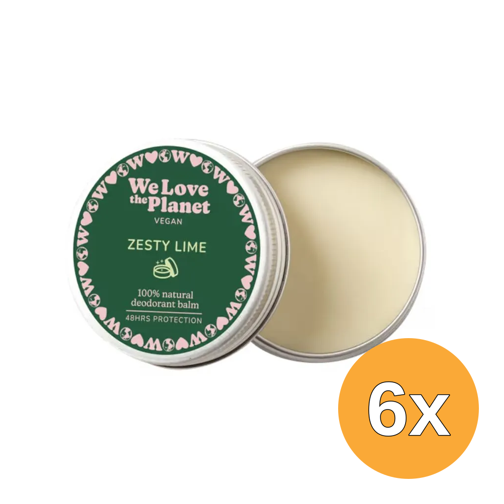 6x We Love The Planet Deodorant Balm - Zesty Lime (Vegan) (35 gr)