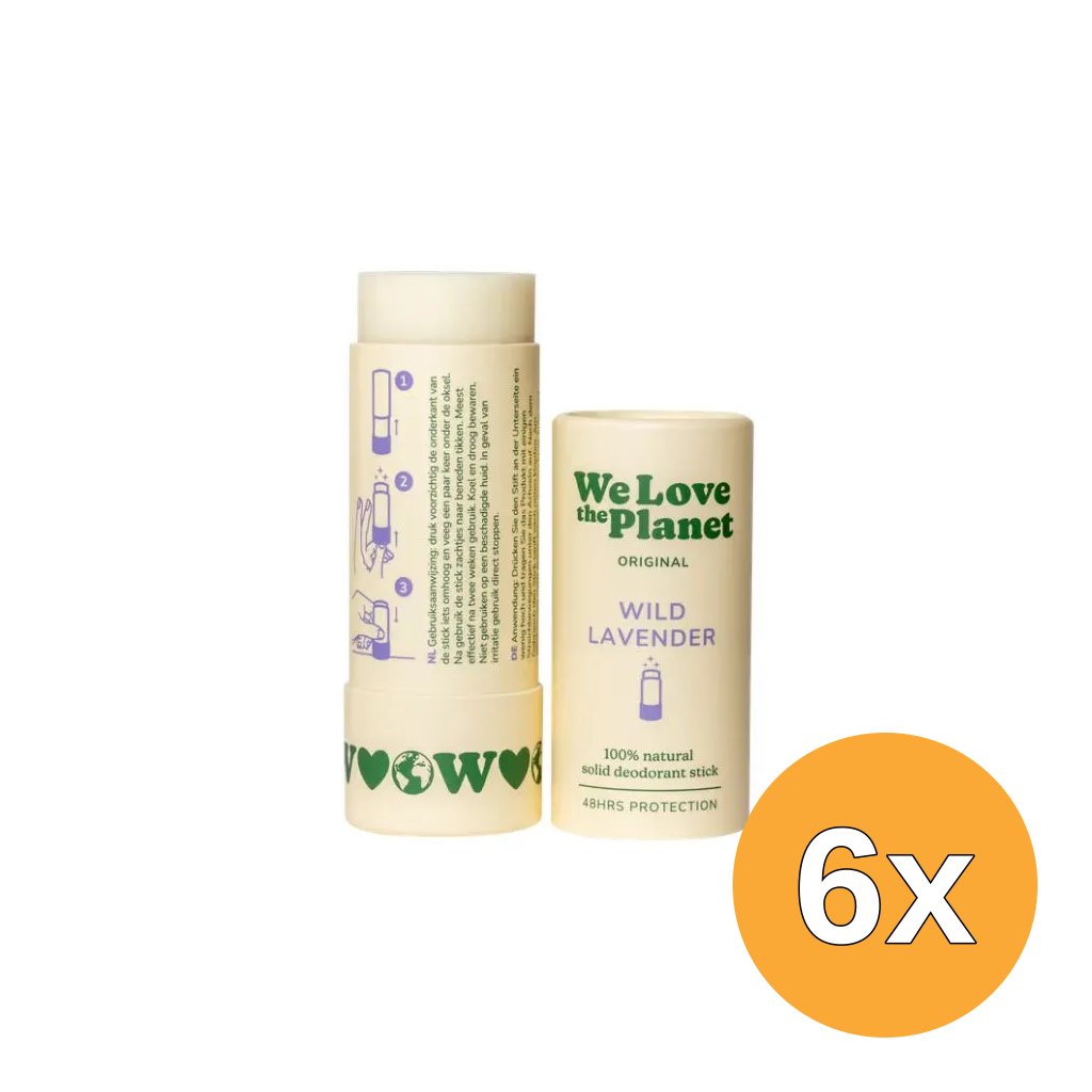 6x We Love The Planet Deodorant Stick - Wild Lavender (40 gr)