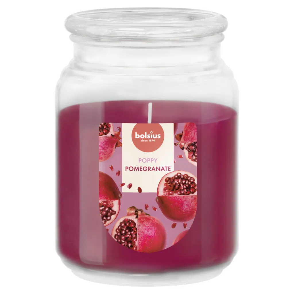 Bolsius True Scents Geurkaars in Glas met Deksel Pomegranate (1 Stuk)