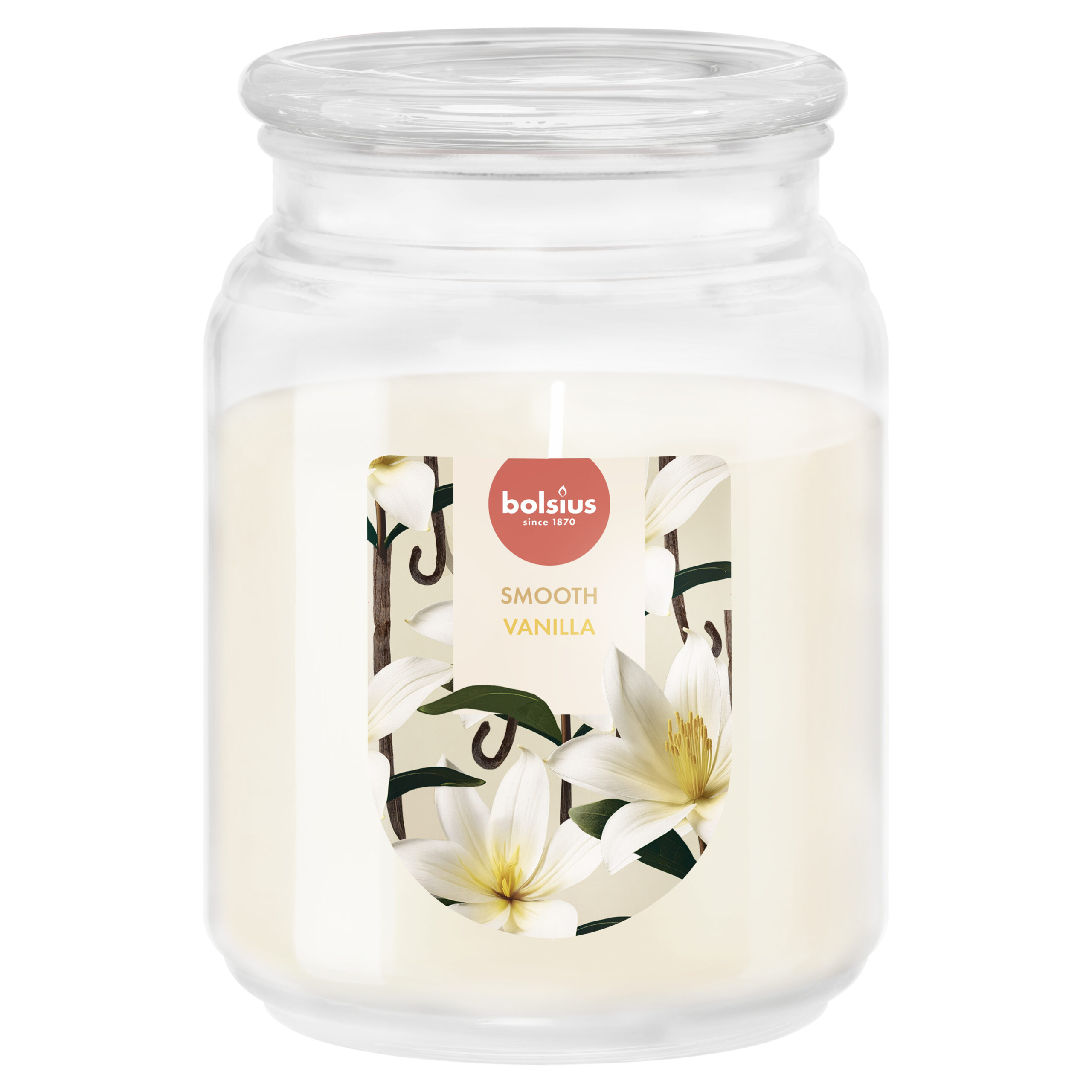 Bolsius True Scents Geurkaars in Glas met Deksel Vanille (1 Stuk)