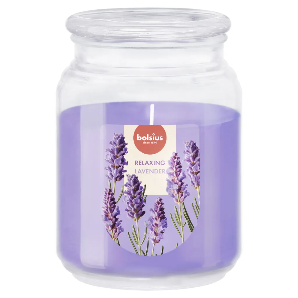 Bolsius True Scents Geurkaars in Glas met Deksel Lavendel (1 Stuk)