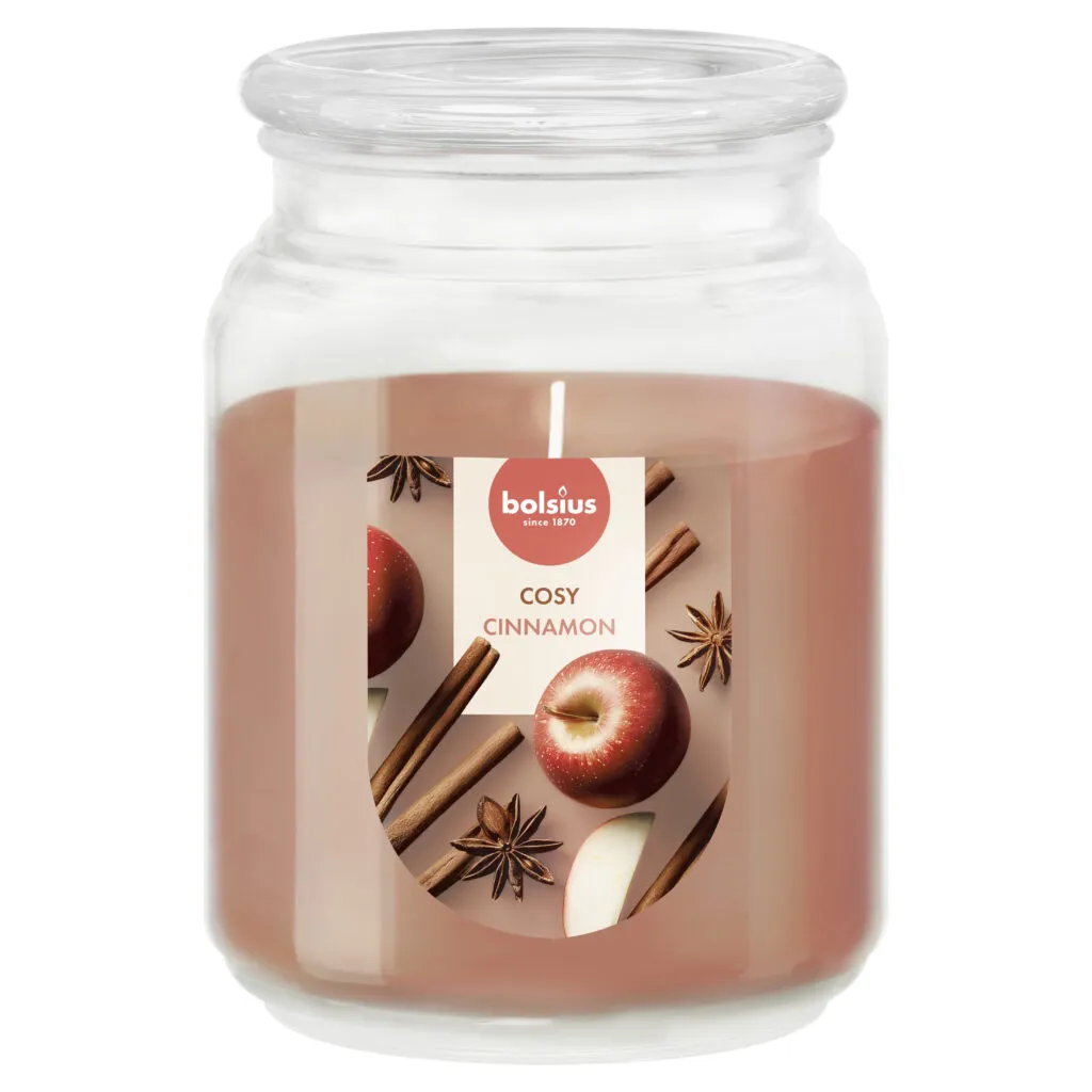 Bolsius True Scents Geurkaars in Glas met Deksel Apple Cinnamon (1 Stuk)