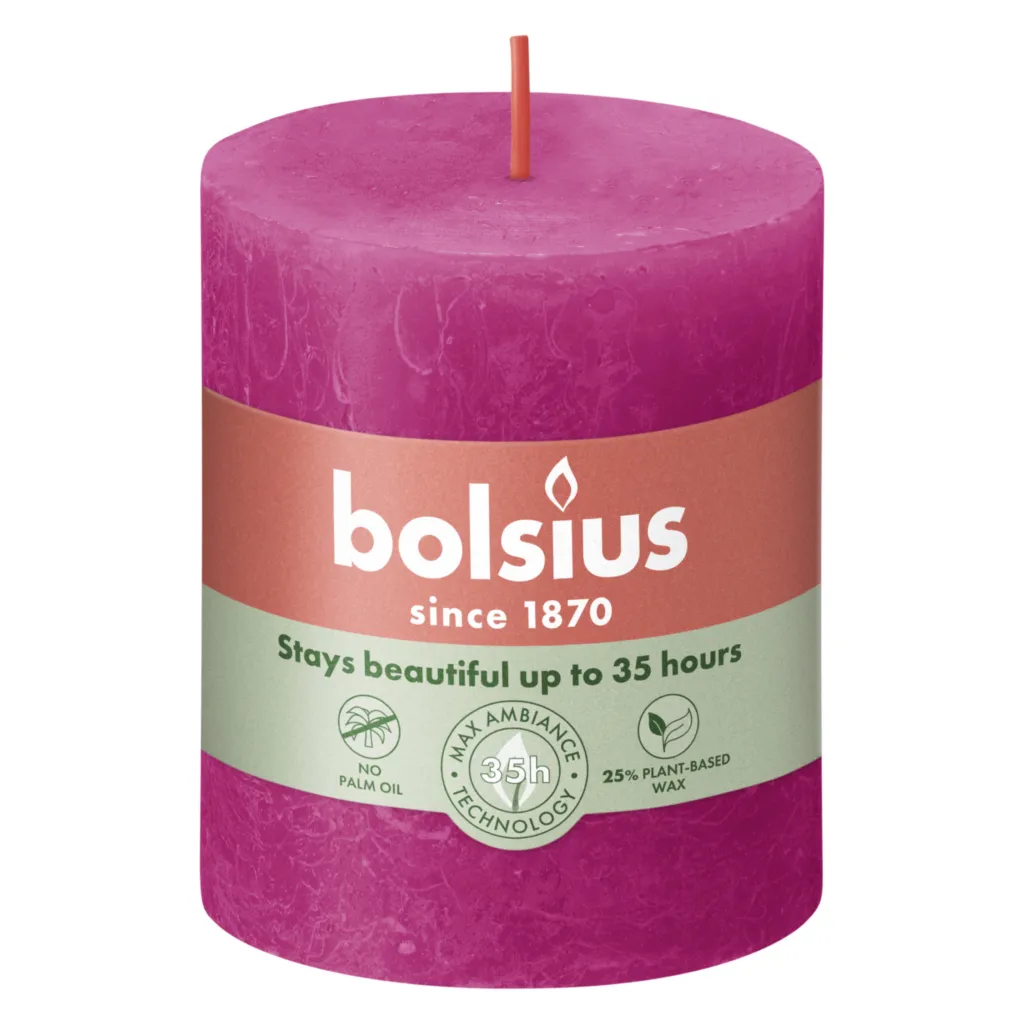 Bolsius Rustiek Stompkaars 80/68 Fuchsia