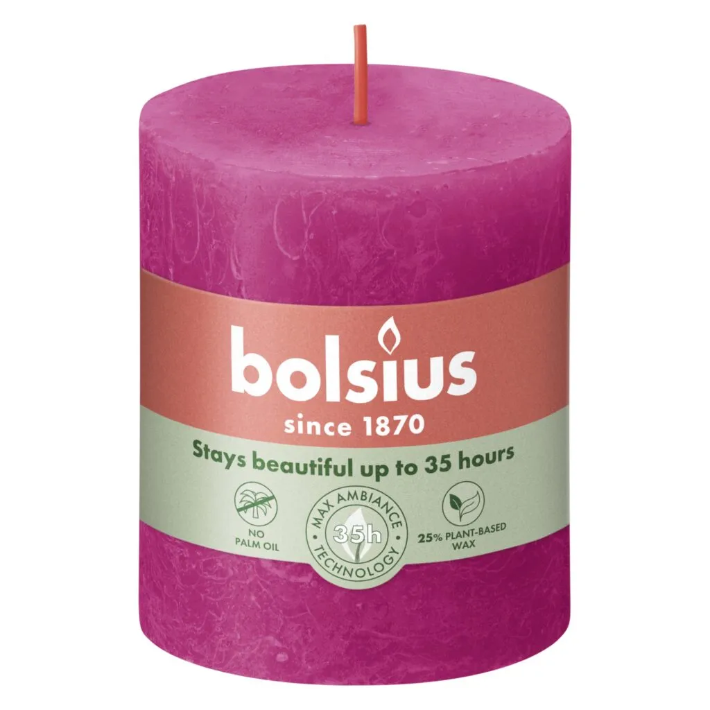 Bolsius Rustiek Stompkaars 130/68 Fuchsia