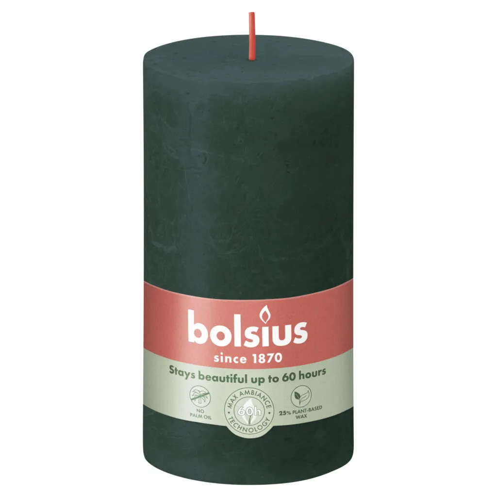 Bolsius Rustiek Stompkaars 130/68 Pine Green