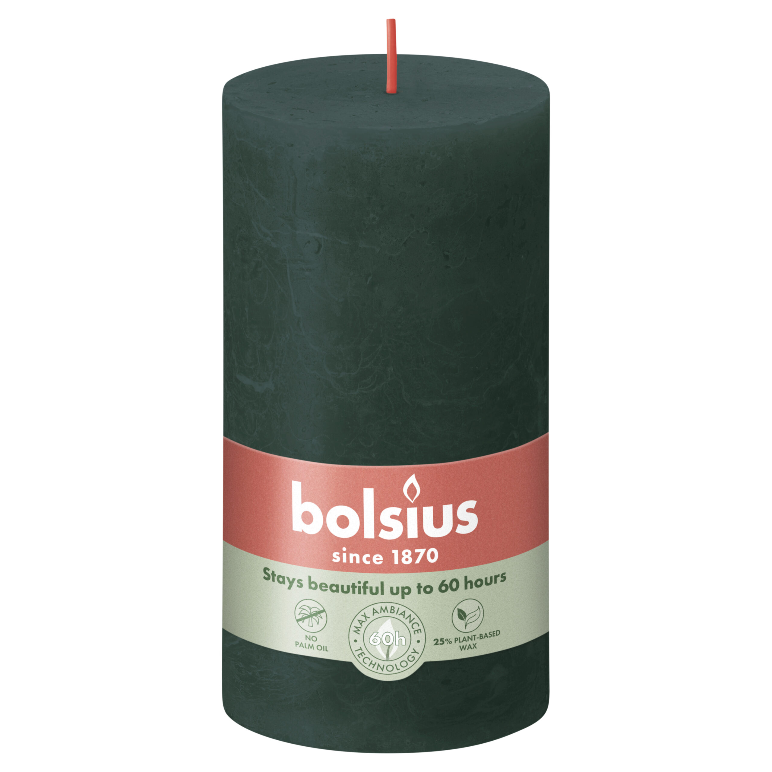 Bolsius Rustiek Stompkaars 130/68 Pine Green