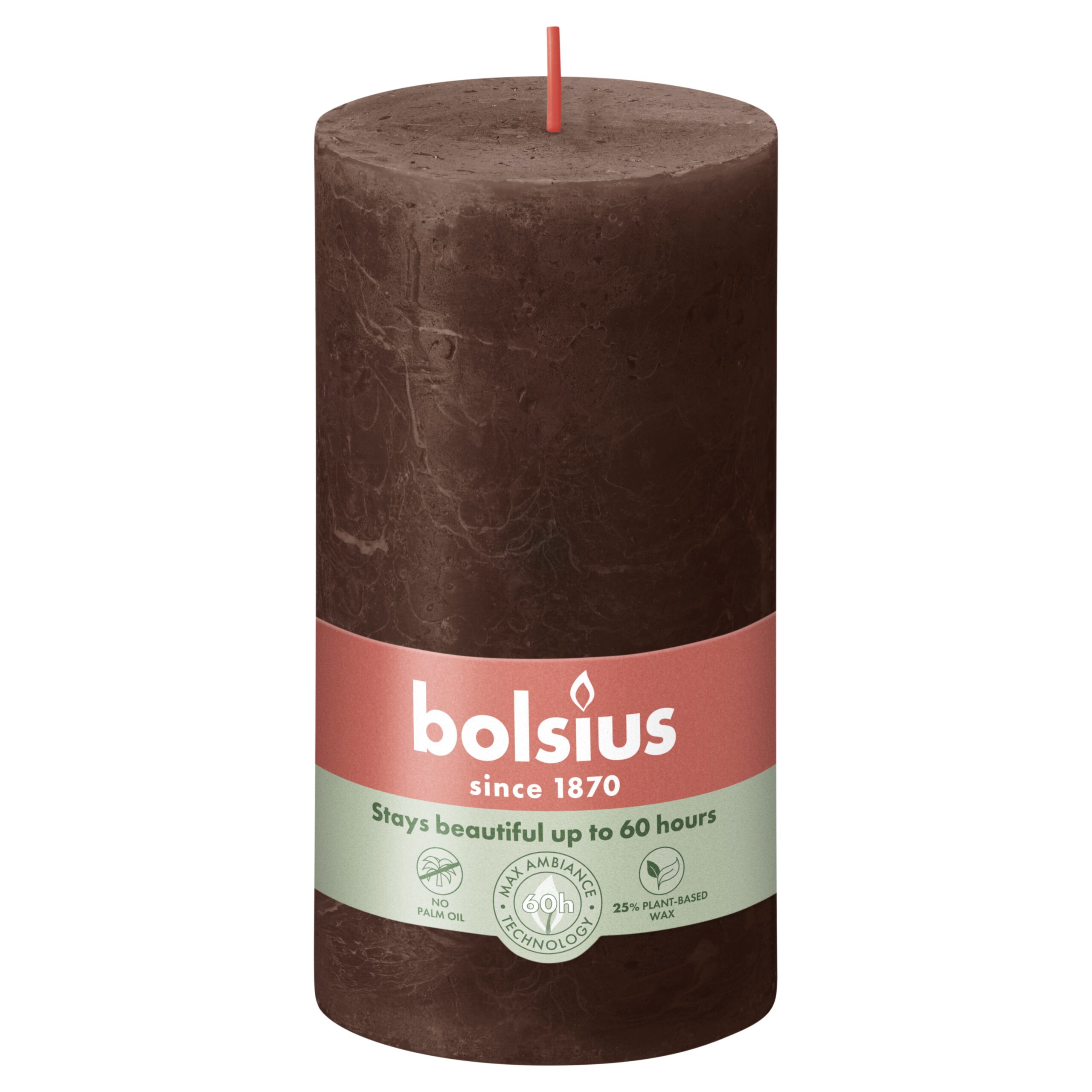 Bolsius Rustiek Stompkaars 130/68 Chocolate Brown