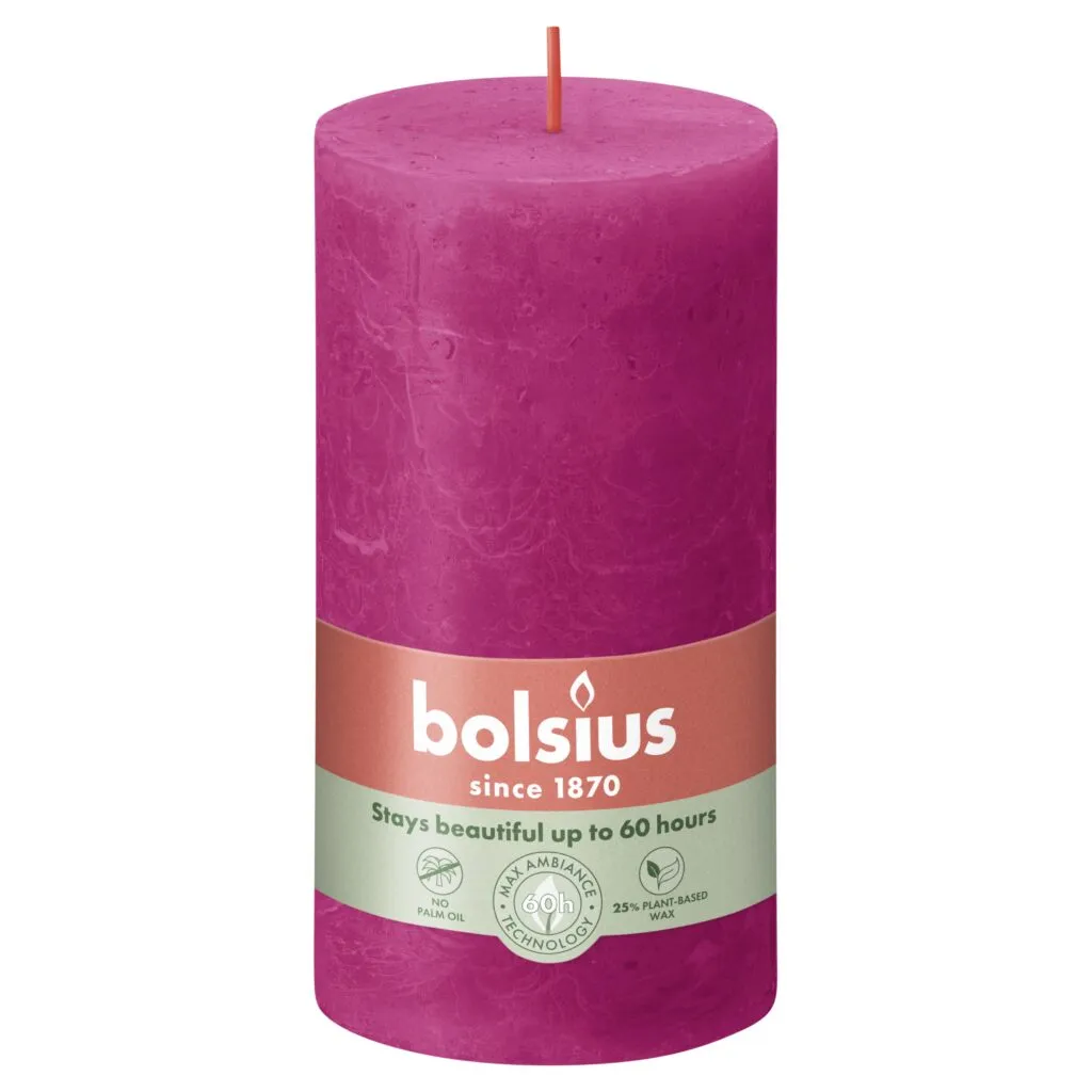 Bolsius Rustiek Stompkaars 190/68 Fuchsia