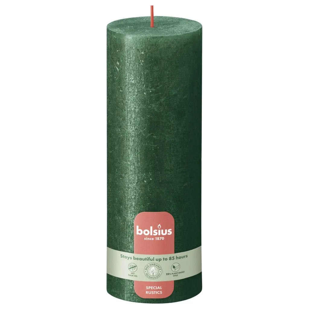 Bolsius Rustiek Stompkaars 190/68 Pine Green