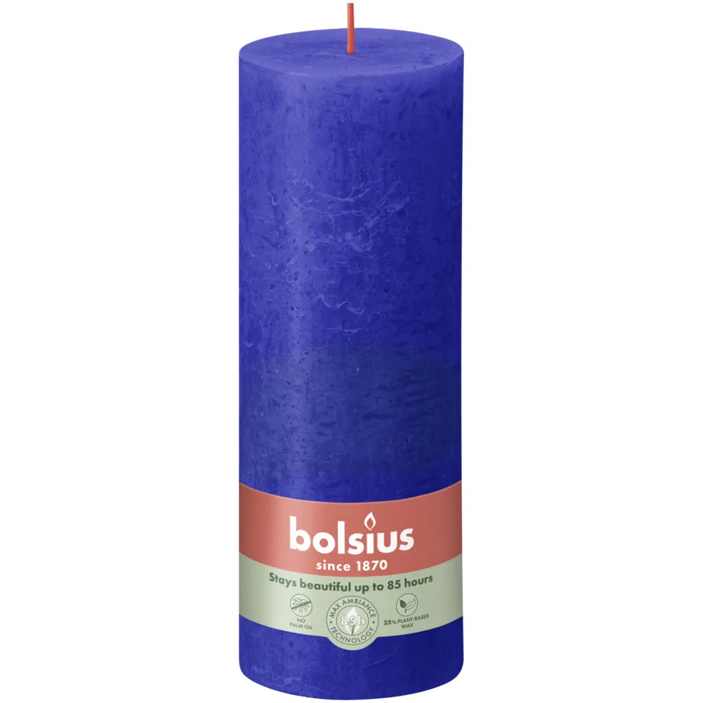 Bolsius Rustiek Stompkaars 190/68 Majorelle Blue