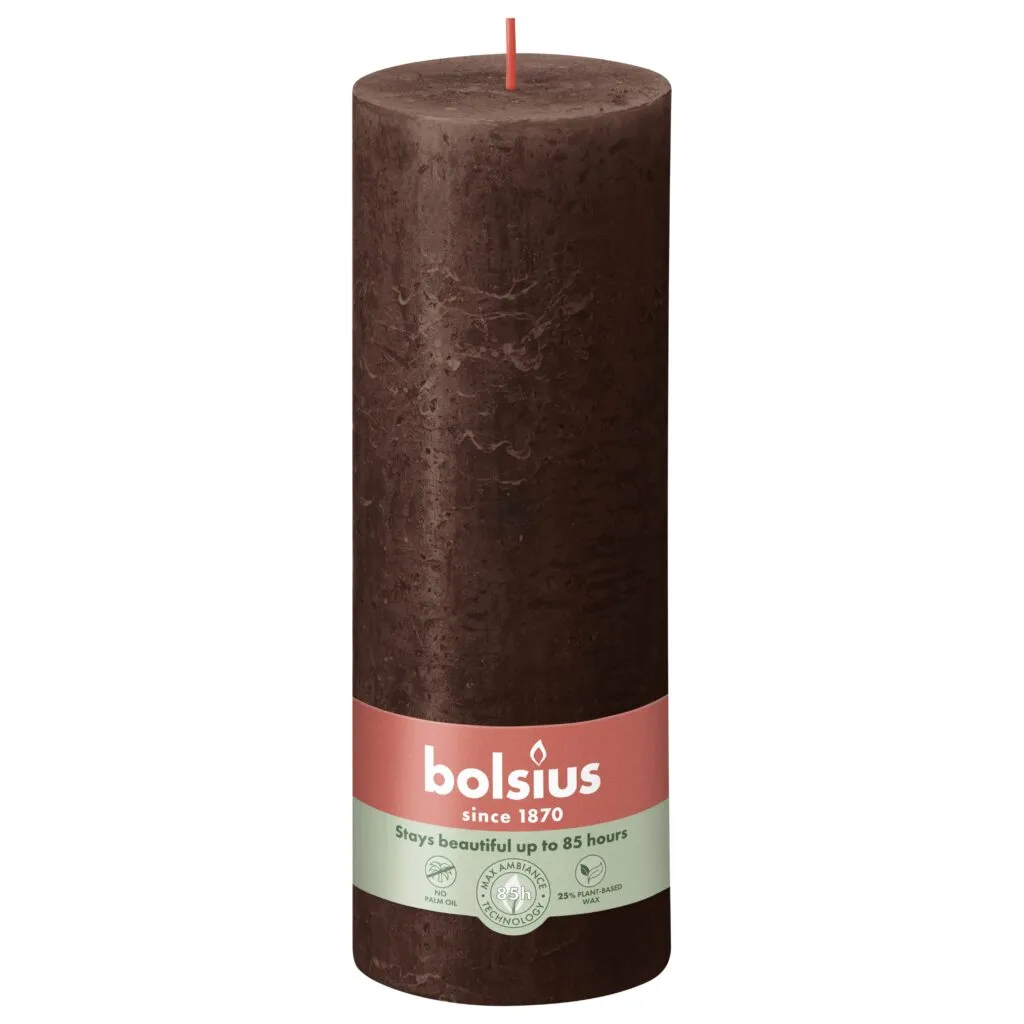 Bolsius Rustiek Stompkaars 190/68 Chocolate Brown