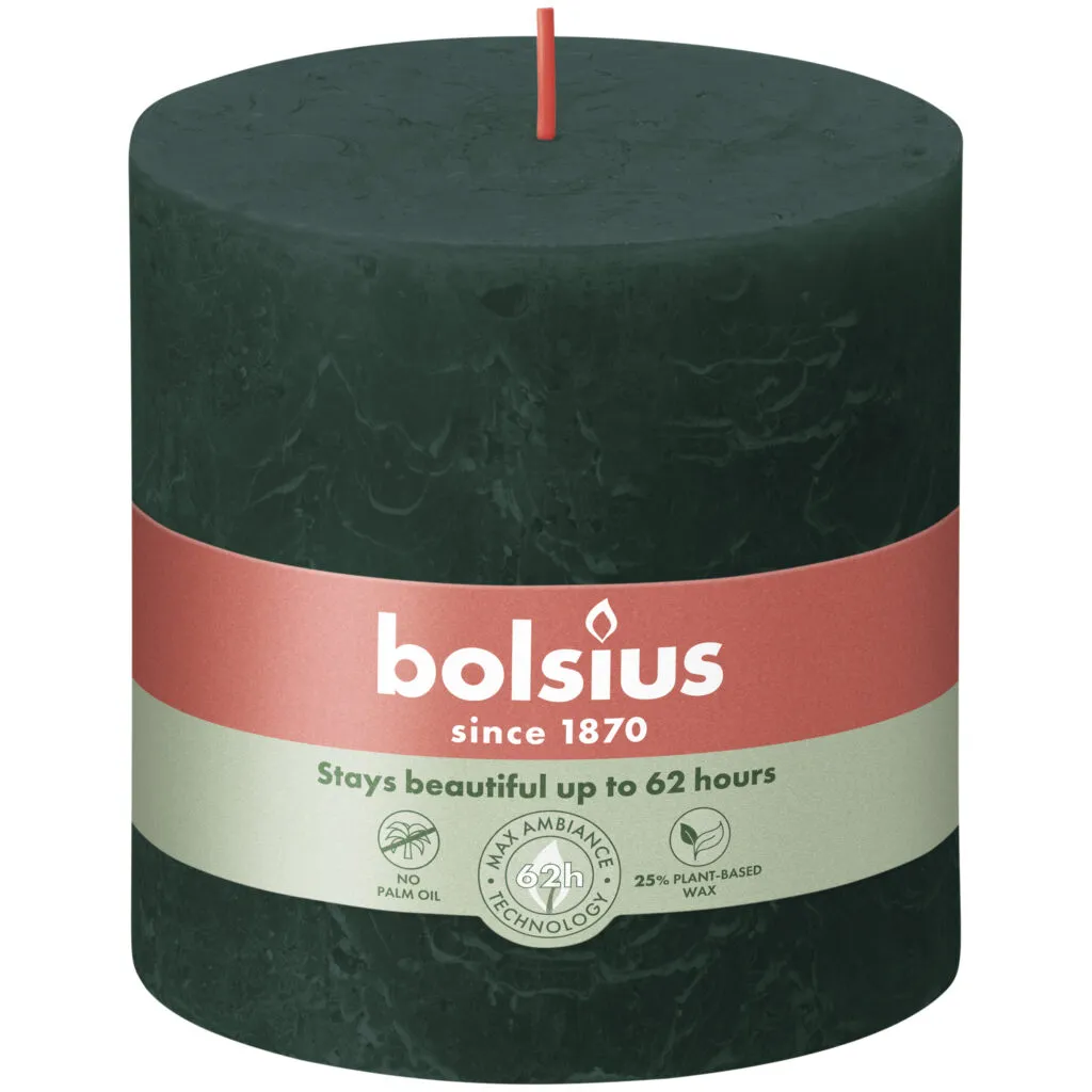 Bolsius Rustiek Stompkaars 100/100 Pine Green