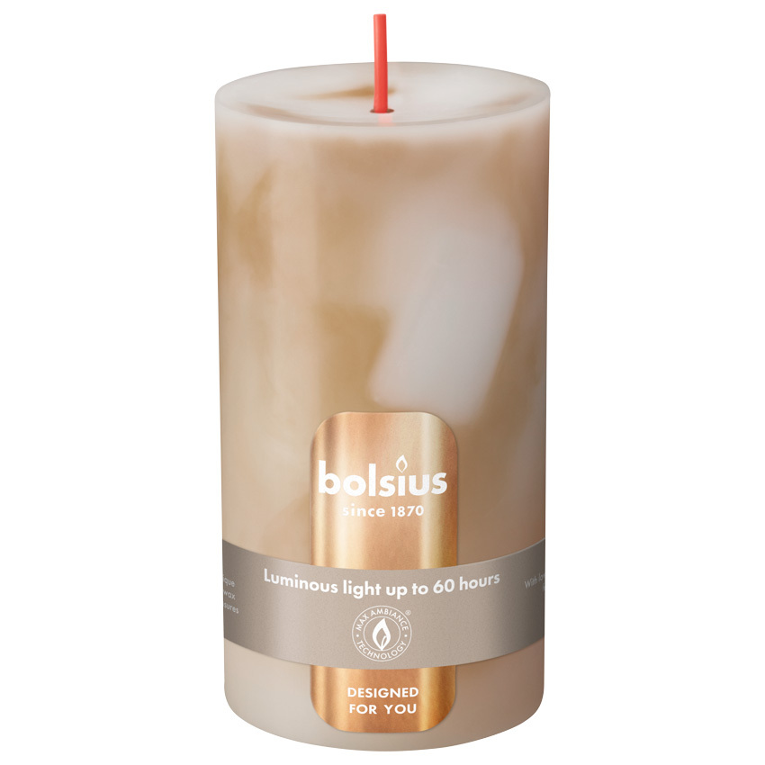 Bolsius Gladde Stompkaarsen 130/68 mm Carrara Grey