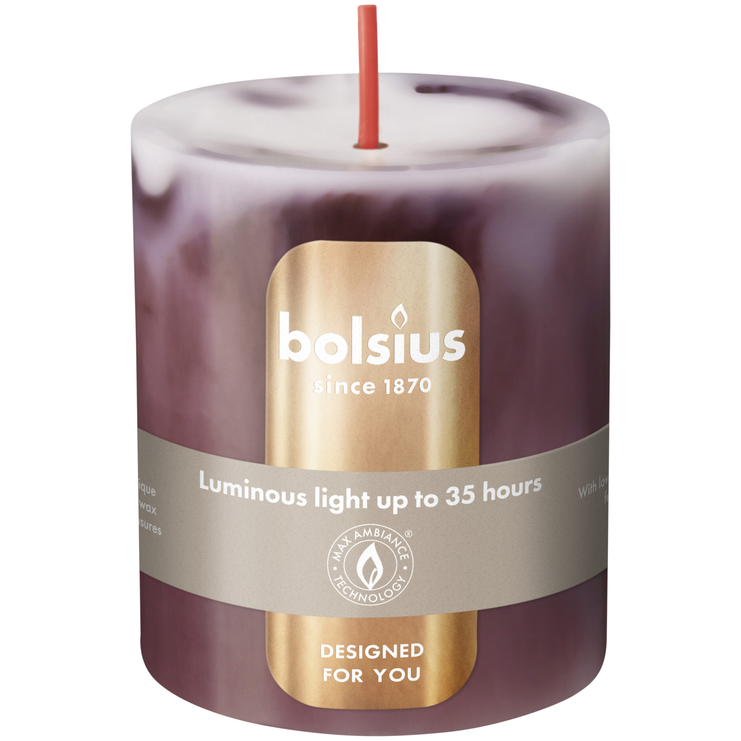Bolsius Gladde Stompkaarsen 80/68 mm Royal Burgundy