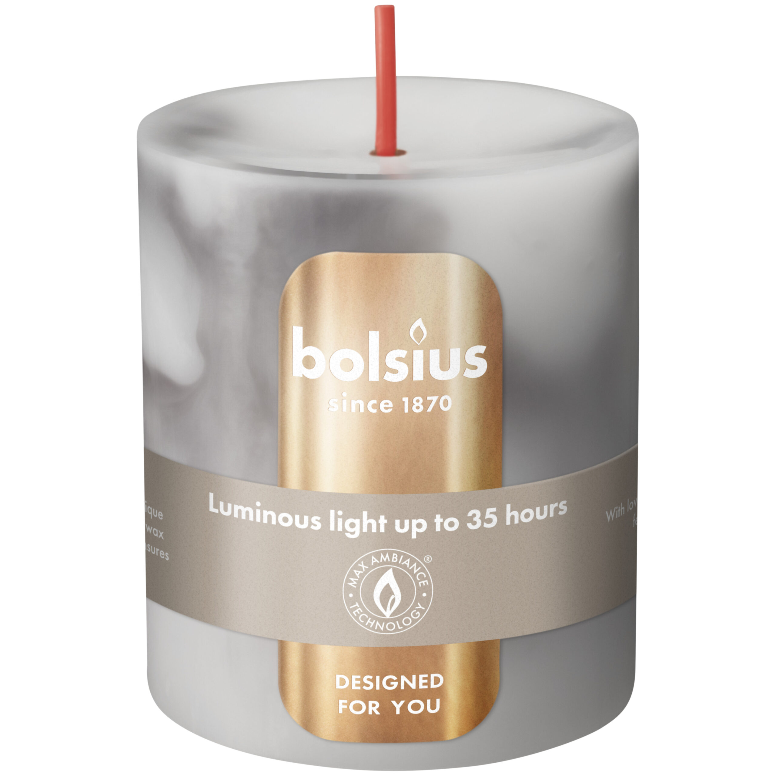 Bolsius Gladde Stompkaarsen 80/68 mm Carrara Grey