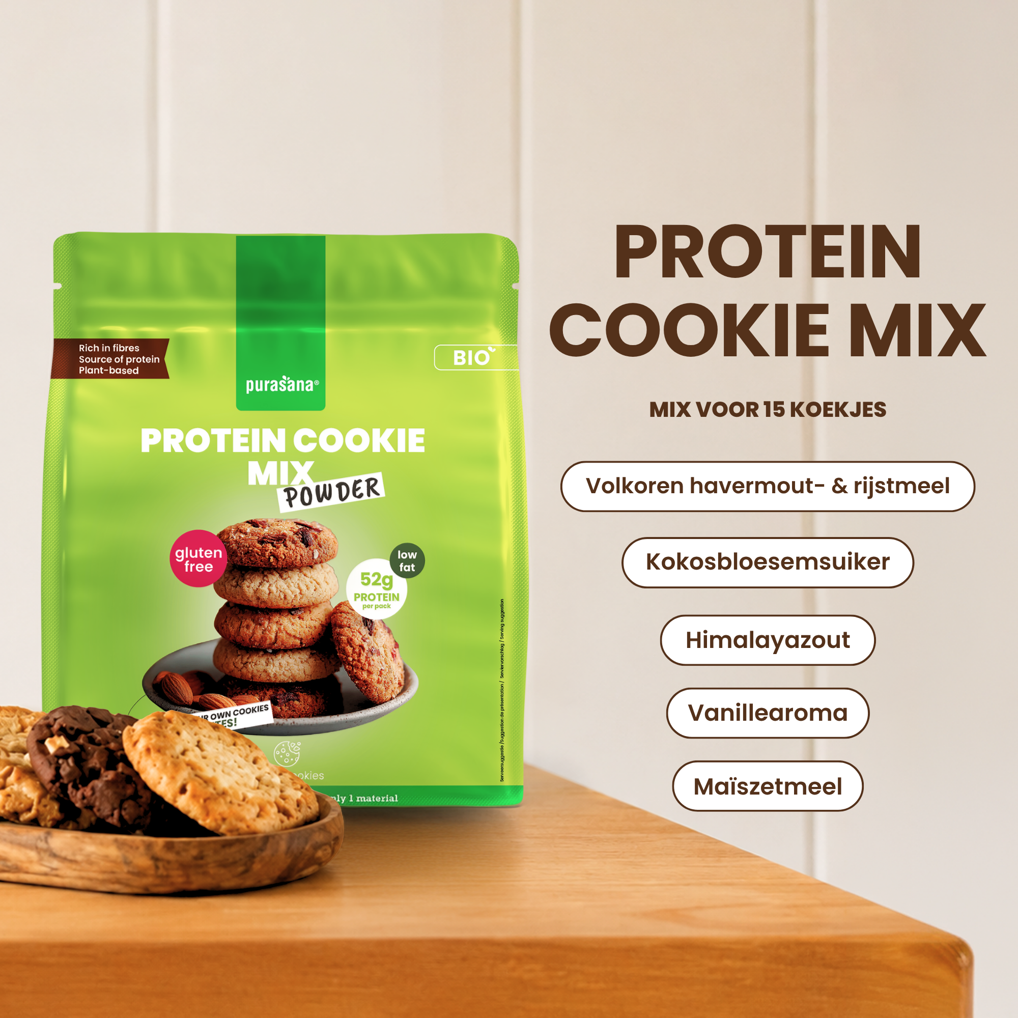 Purasana Protein Cookie Mix Bio (400 gr) - image 3