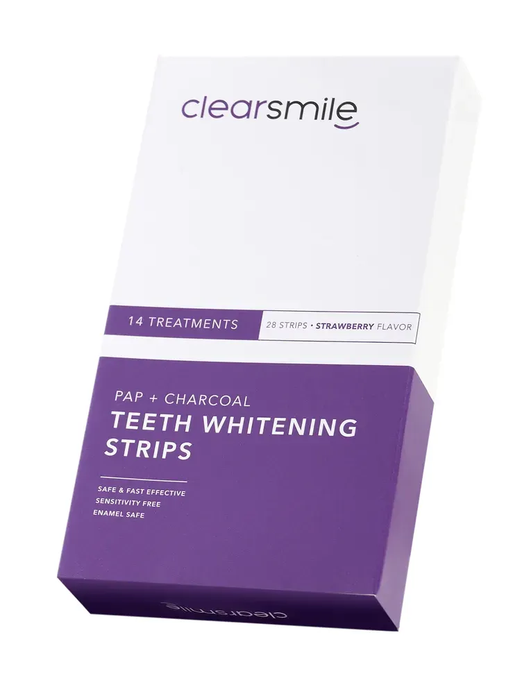 Clearsmile Pap + Charcoal Teeth Whitening Strips Strawberry Flavor (14 stuks)