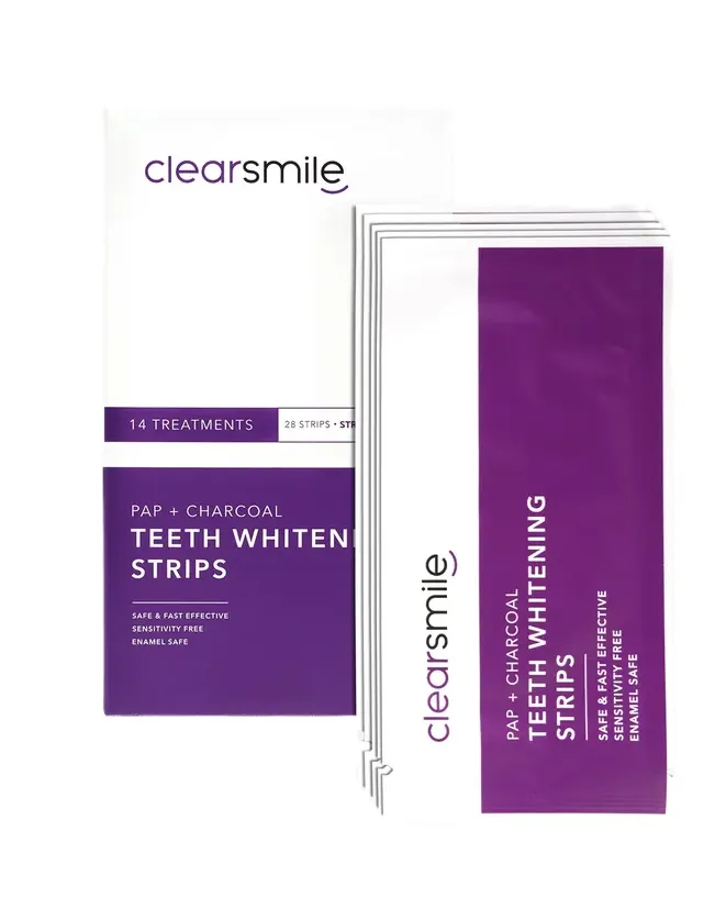Clearsmile Pap + Charcoal Teeth Whitening Strips Strawberry Flavor (14 stuks) - image 2