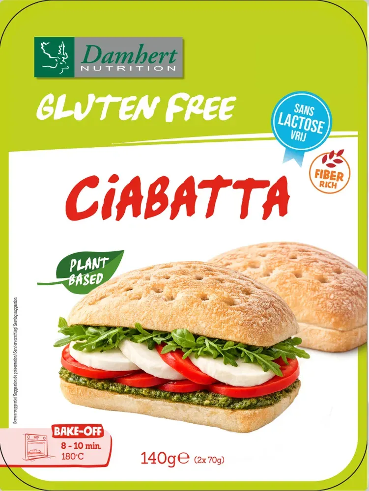 Damhert Glutenvrije Ciabatta Plantbased (140 gr)