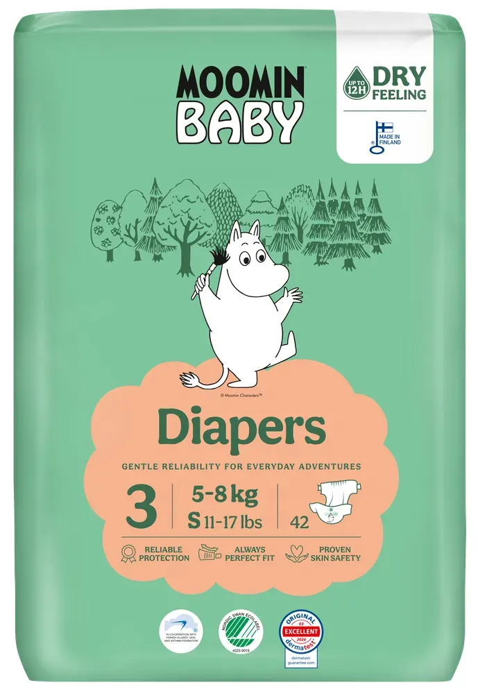 Moomin Baby Ecologische Luiers 3 Midi (42 stuks)