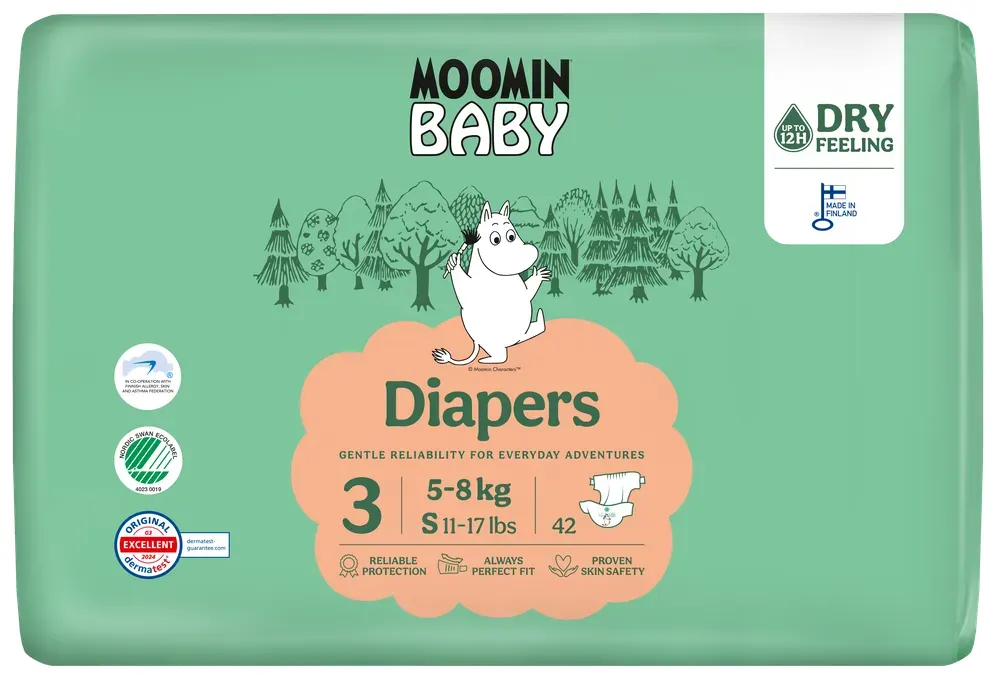 Moomin Baby Ecologische Luiers 3 Midi (42 stuks)