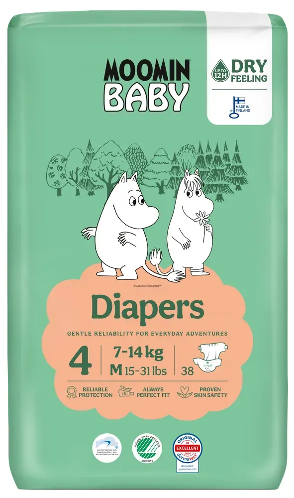 Moomin Baby Ecologische Luiers 4 Maxi (38 stuks)