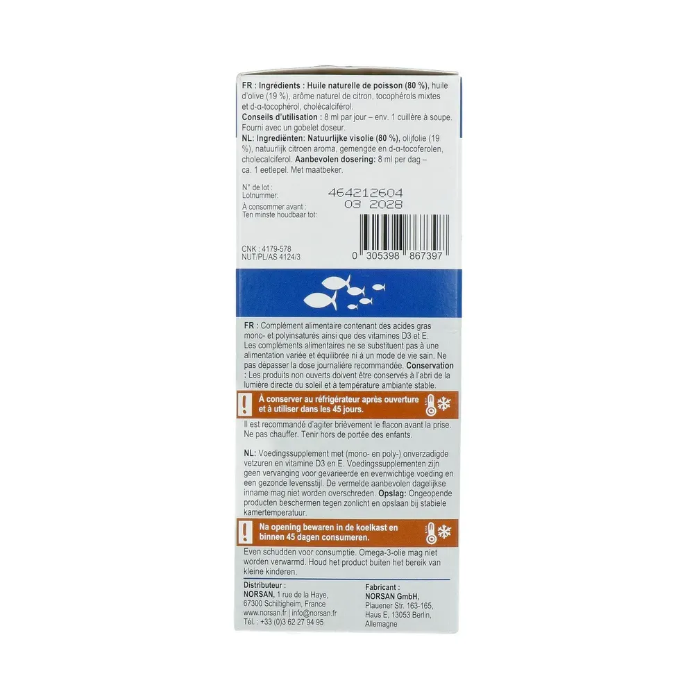 Norsan Omega-3 Total Visolie Citroen (200 ml) - image 2