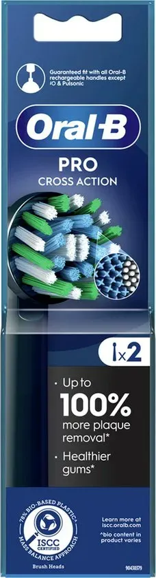 Oral B Opzetborstels Cross Action Zwart (2 stuks)