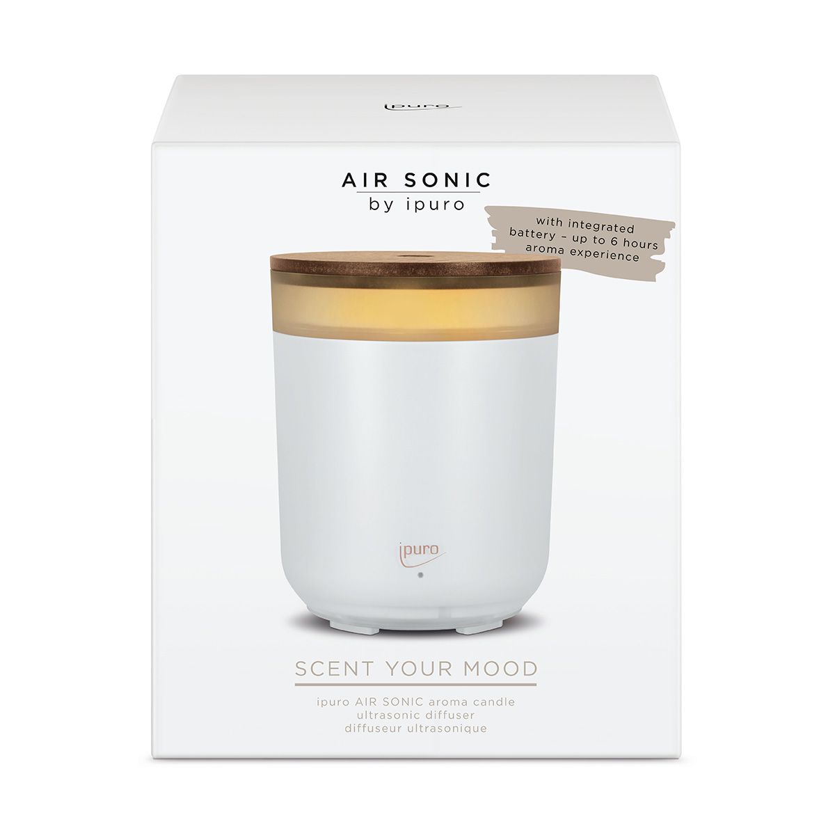 Ipuro Air Sonic Aroma Kaars Wit (1 stuk)