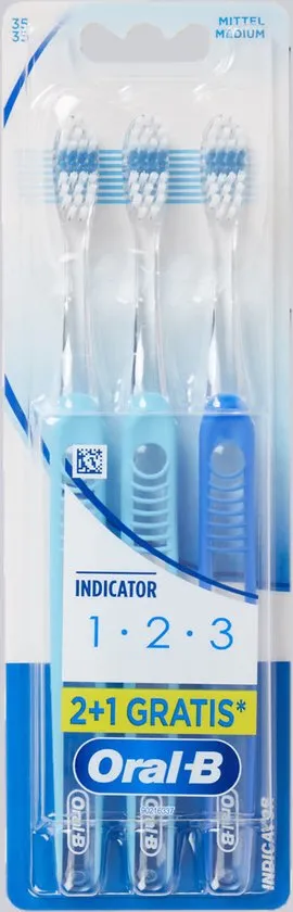 Oral-b Handtandenborstel Classic Indicator 123 (3 stuks)