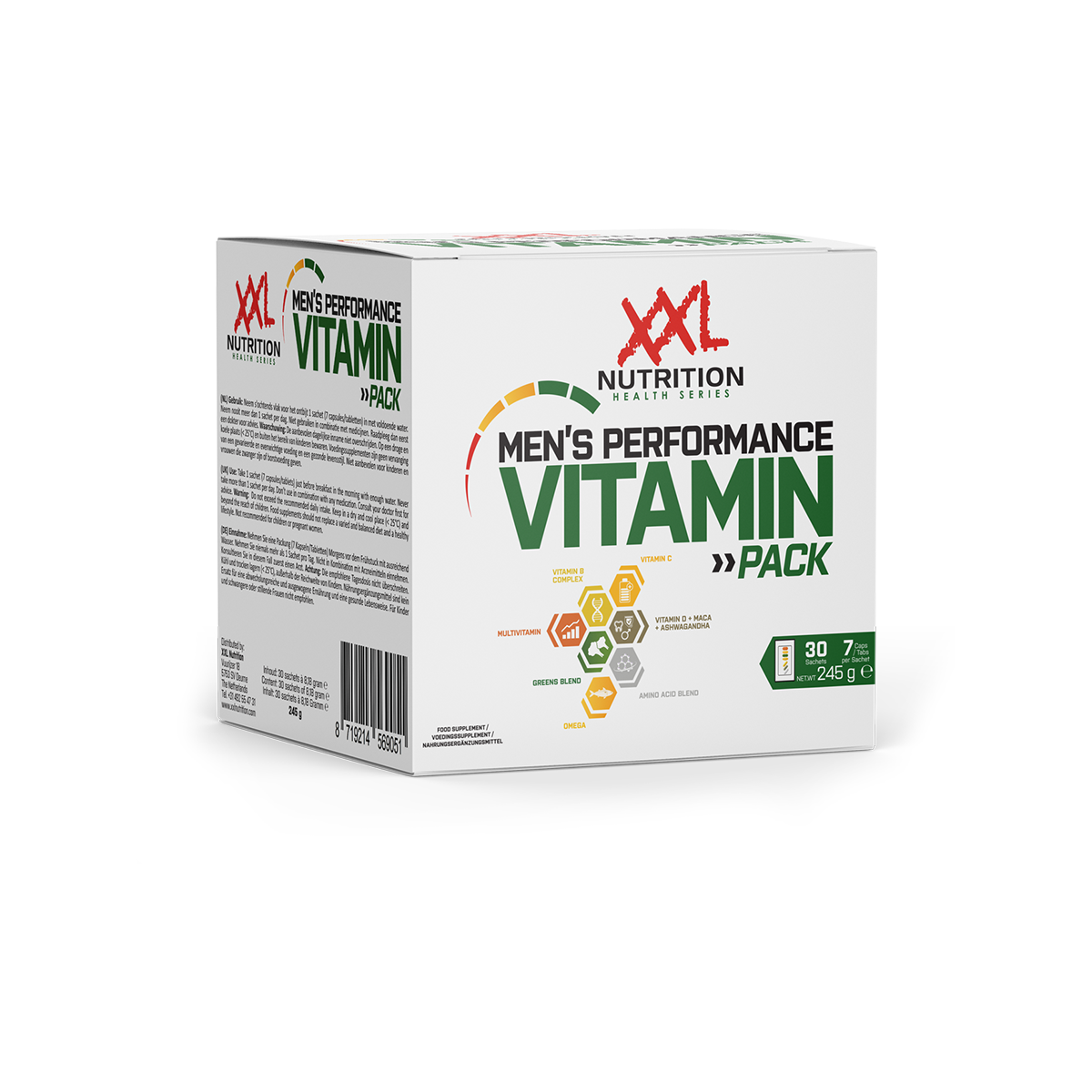 XXL Nutrition Men's Performance Vitamin Pack (30 stuks)