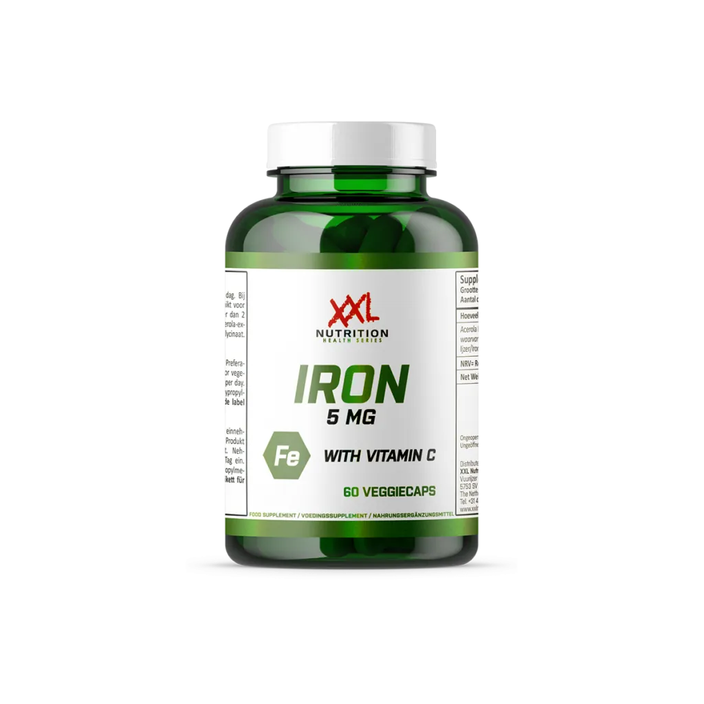 XXL Nutrition IJzer (met Vitamine C) - 5mg (60 capsules)