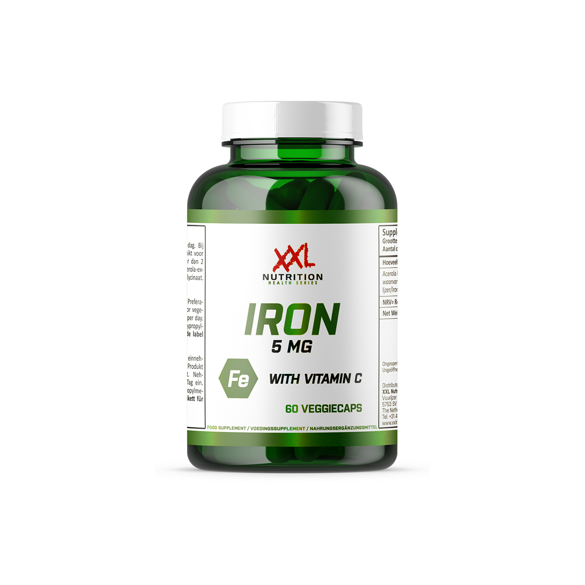 XXL Nutrition IJzer (met Vitamine C) - 5mg (60 capsules)