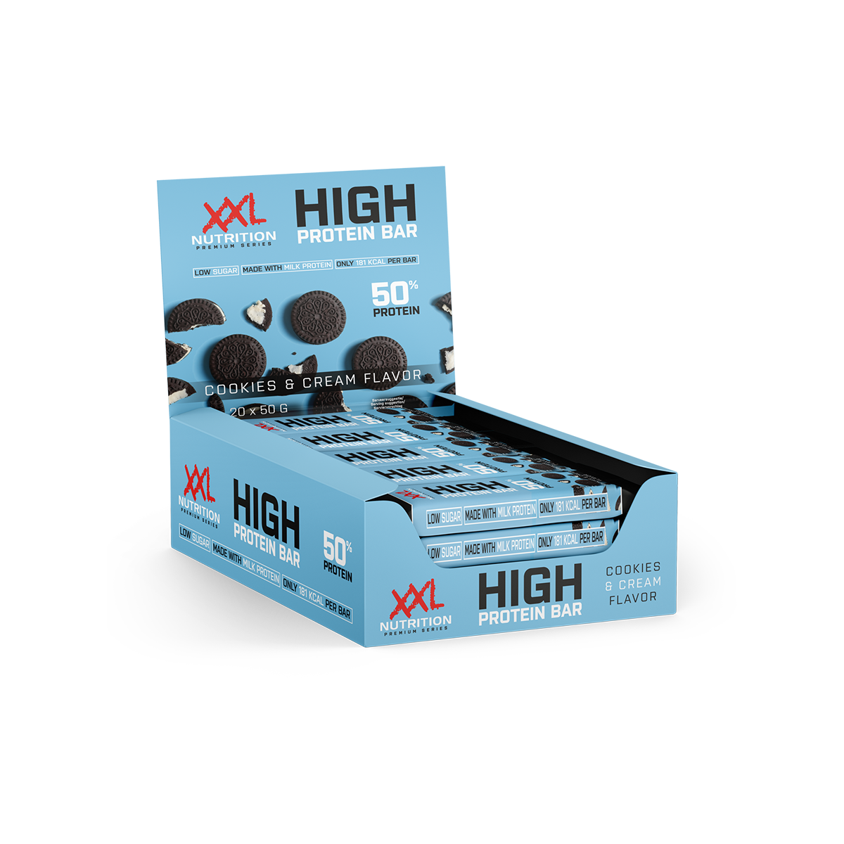 XXL Nutrition High Protein Bar 2.0 - Cookies & Cream (20 x 50 gr)