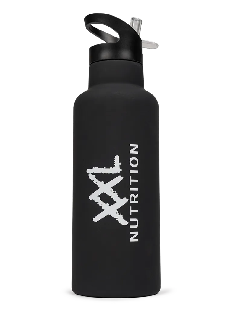 XXL Nutrition Insulated Straw Bottle - Black (1 stuk)