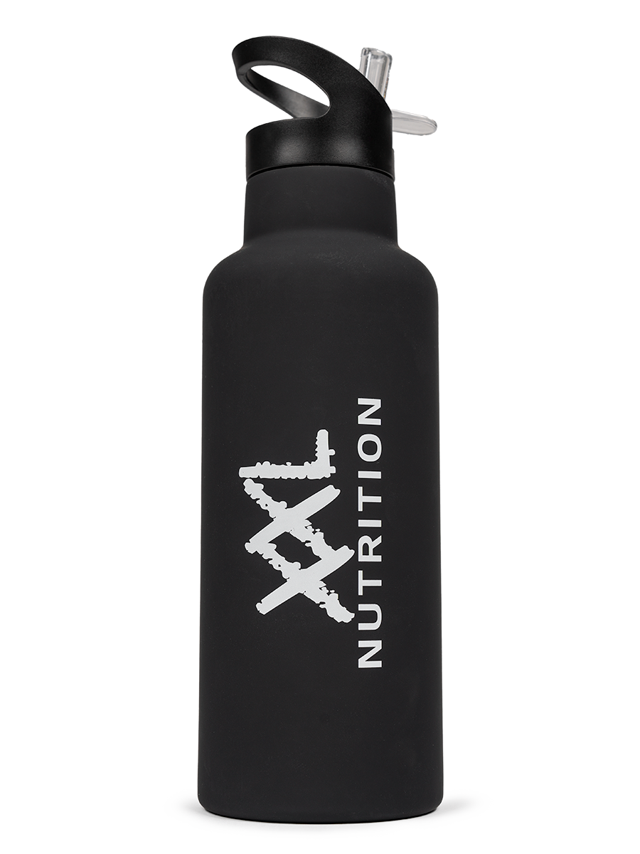 XXL Nutrition Insulated Straw Bottle - Black (1 stuk)