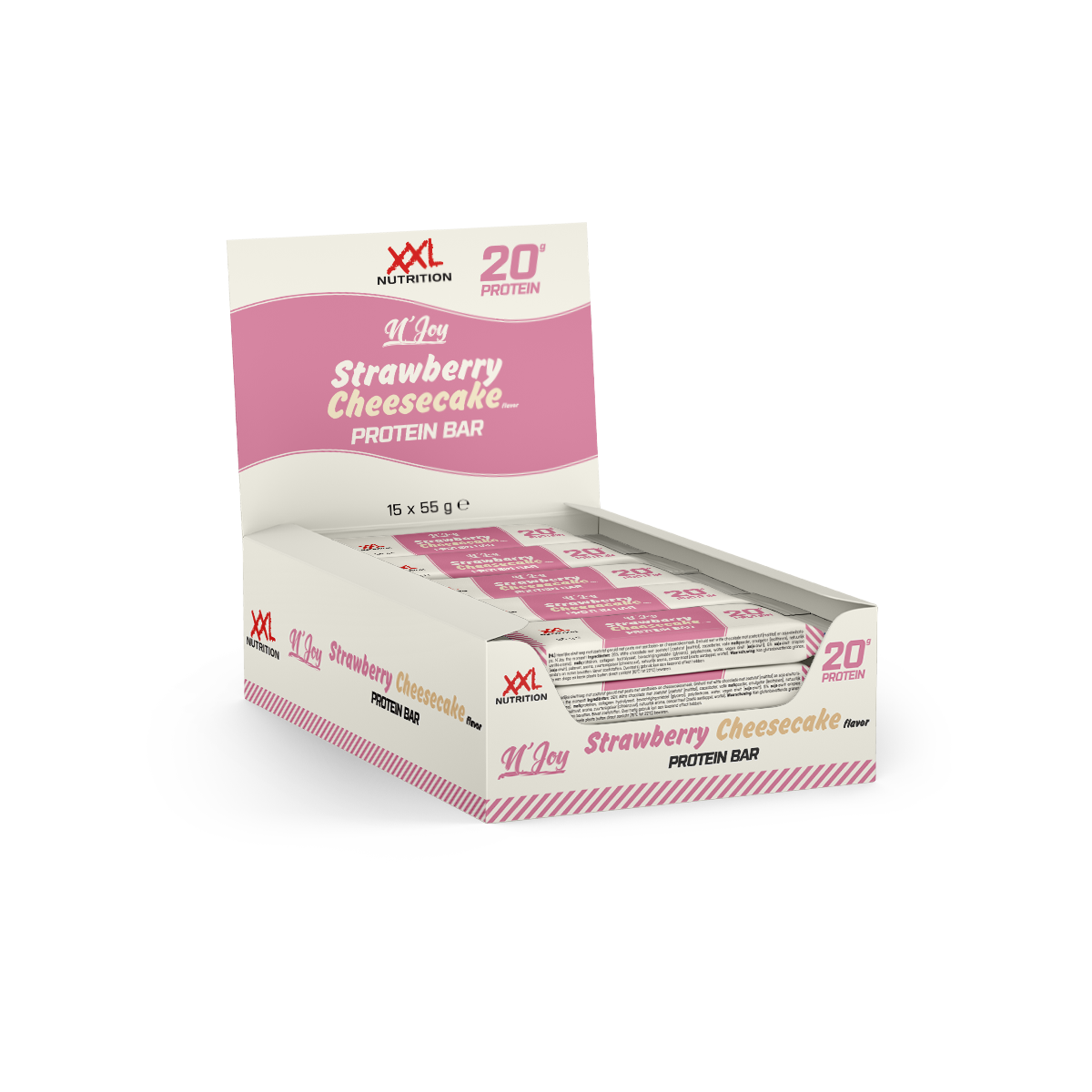 XXL Nutrition N'joy Protein Bar - Strawberry Cheesecake (15 x 55 gr)
