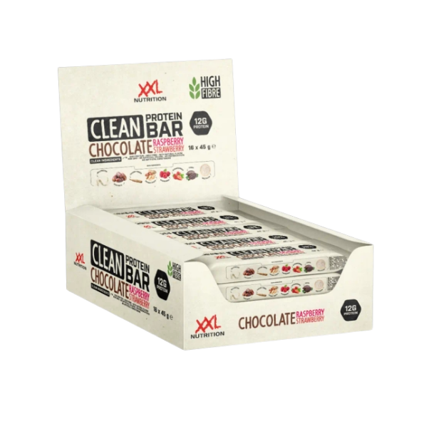 XXL Nutrition Clean Protein Bar - Chocolade Aardbei-framboos (16 stuks)