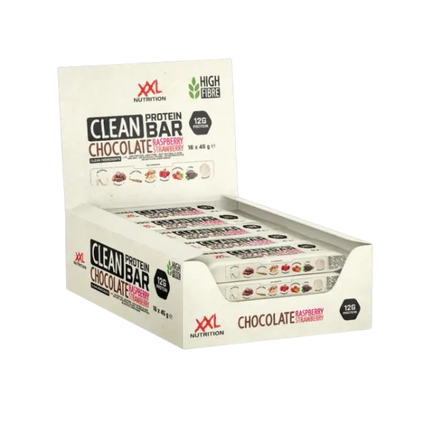 XXL Nutrition Clean Protein Bar - Chocolade Aardbei-framboos (16 stuks)